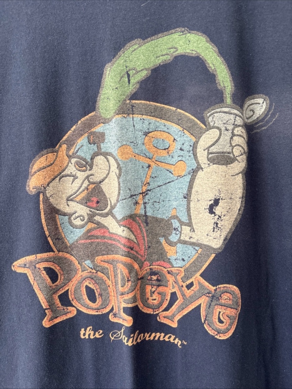 Fruit Of The Loom Popeye the Sailorman T Shirt Size XL Blue Graphic Print - Picture 4 of 8